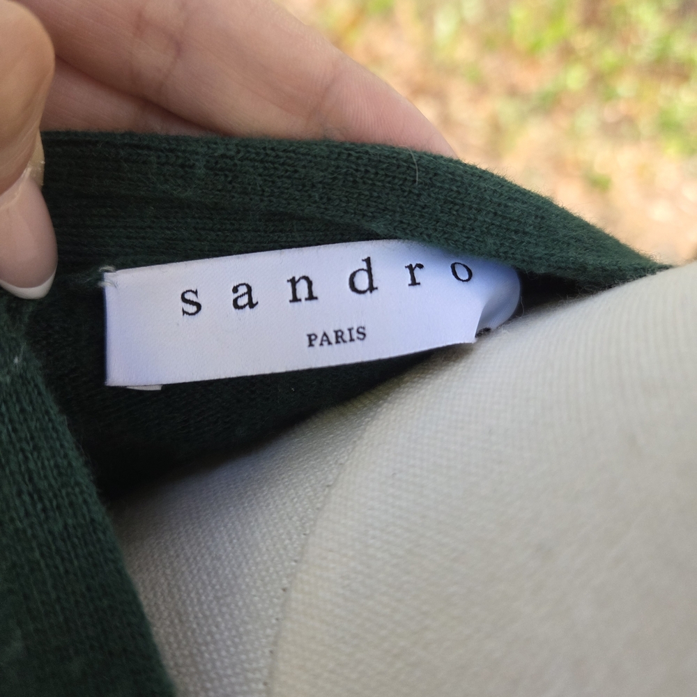 Sandro Paris Women's Green Cardigan Sweater - Picture 5 of 7